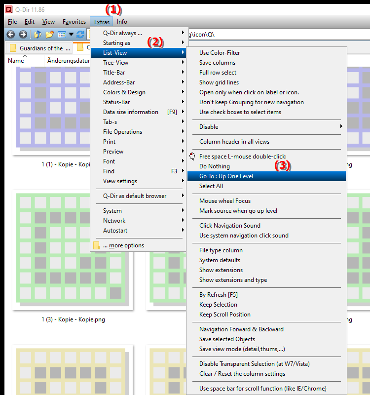 L mouse double click to navigate to parent folder in File Explorer